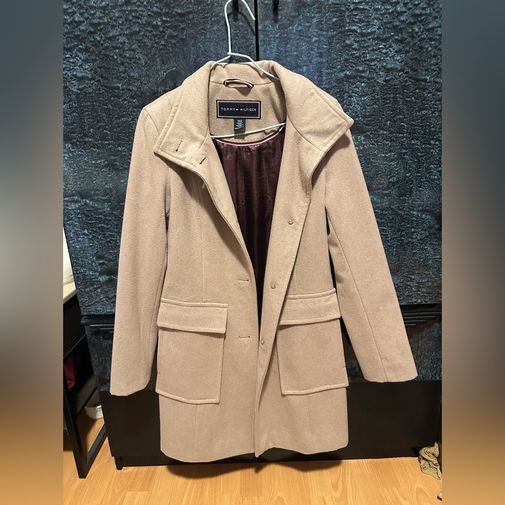 Tommy Hilfiger Beige Wool Coat women’s size XXS